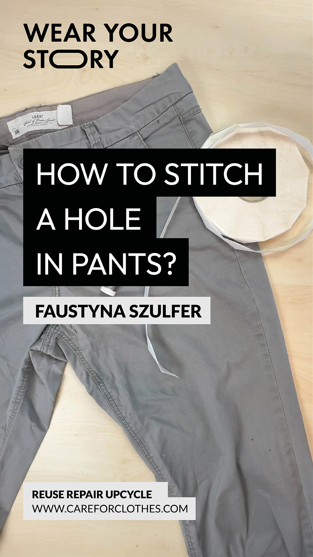 Vlog - How to stitch a hole in pants?