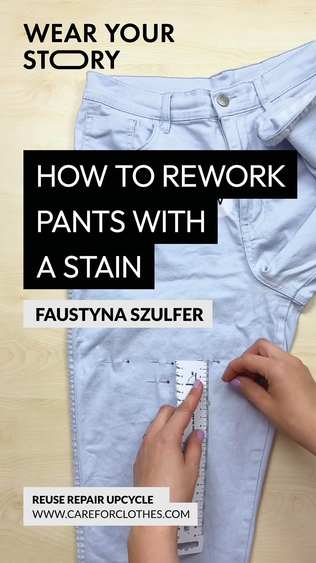 Vlog - How to rework pants with a stain?