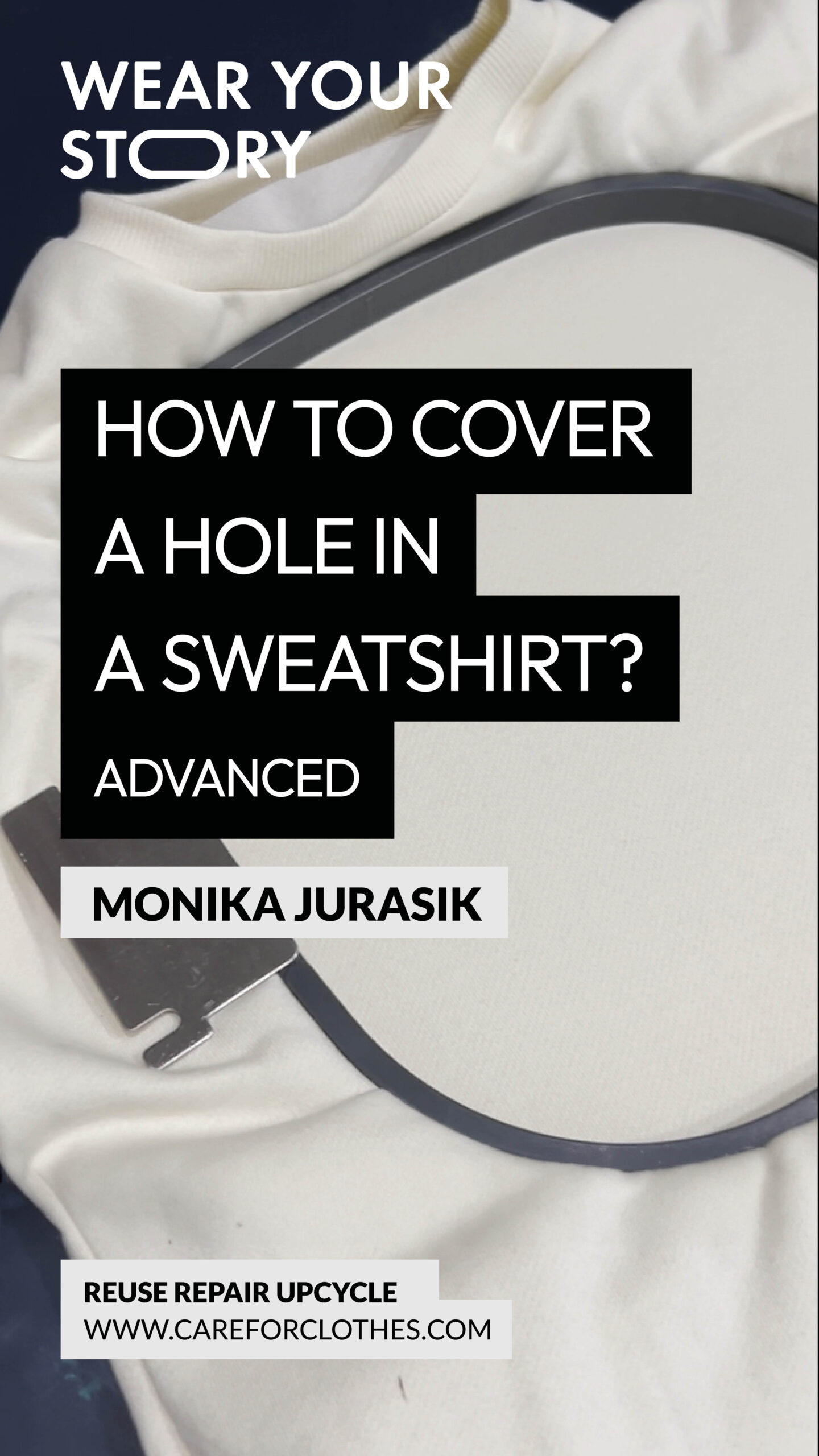 Vlog - How to cover a hole in a sweatshirt? ADVANCED